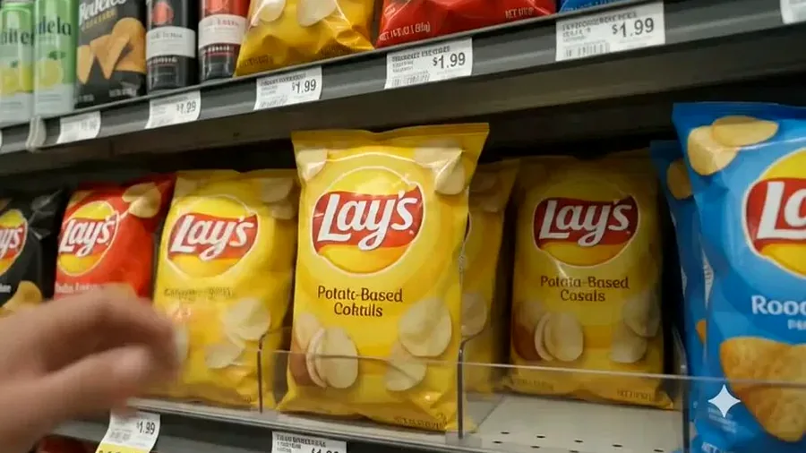 Chip and snack shelves at Harrison Liquor & Wine Market