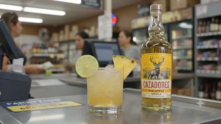 Counter drink setup at Harrison Liquor used for mix and match shopping context